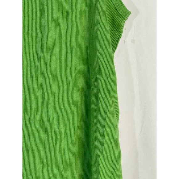 Blair sleeveless tank top shirt green cotton stretch medium bust 18 length READ - Picture 3 of 5